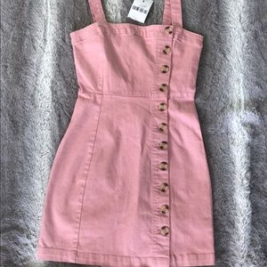 Pink button up dress